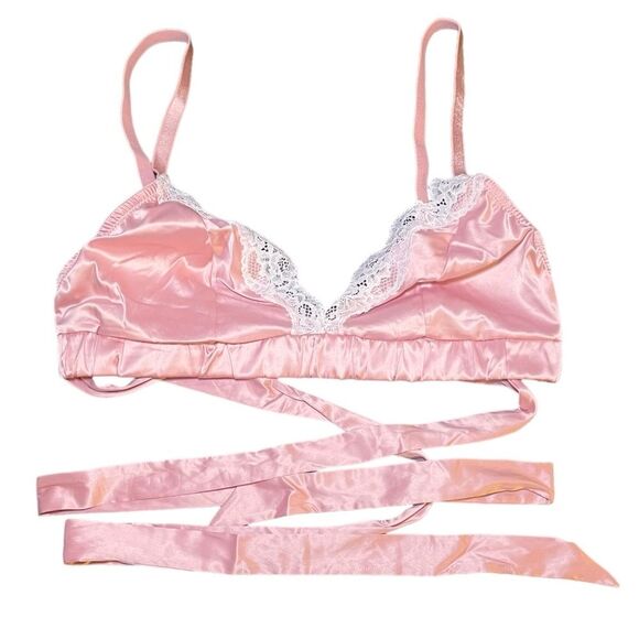 NWT Adore Me Averly Unlined Satin Bralette & Panty Set in Mellow Rose Size Large - Picture 2 of 12
